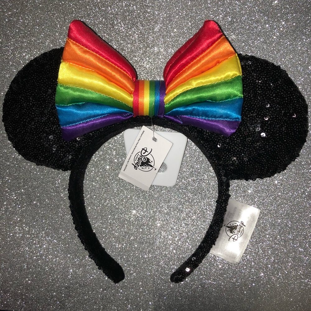 New Disney Parks rainbow pride Minnie Mouse Ears - Picture 1 of 3
